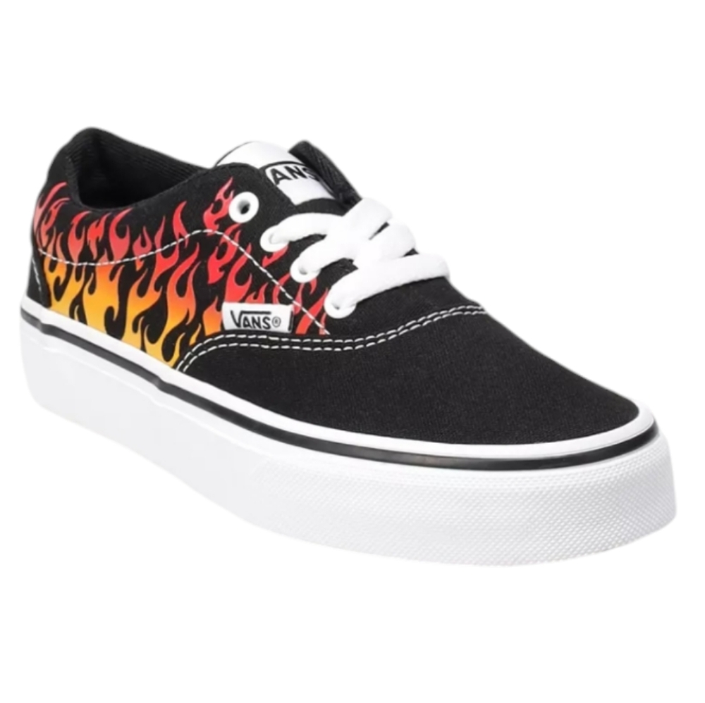 NWOT Vans size 4 Ward flame‎ lace up running shoes black, orange, red - Picture 8 of 8